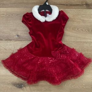 NWT Jona Michelle Red Velvet/Sequins Christmas Dress Size 2T/24 months